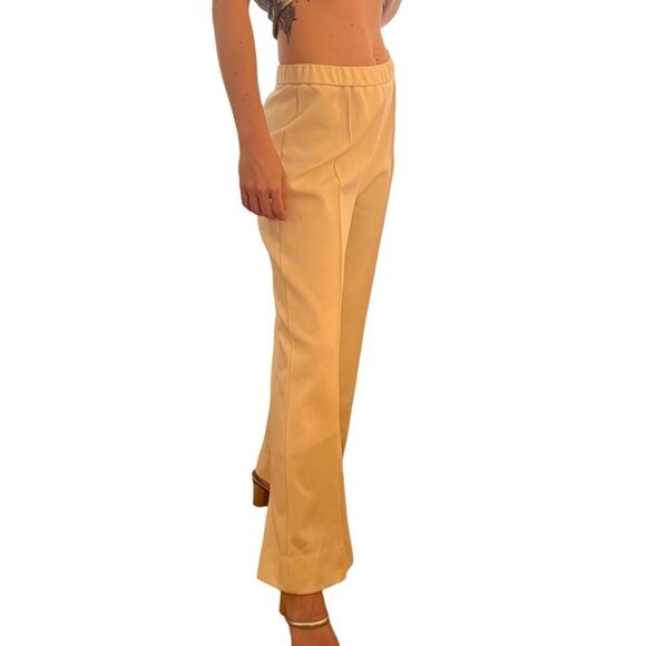 American Vintage Polyester Pants High Waist Wide Legs Retro 60s 70s Ladies MED - Picture 3 of 5